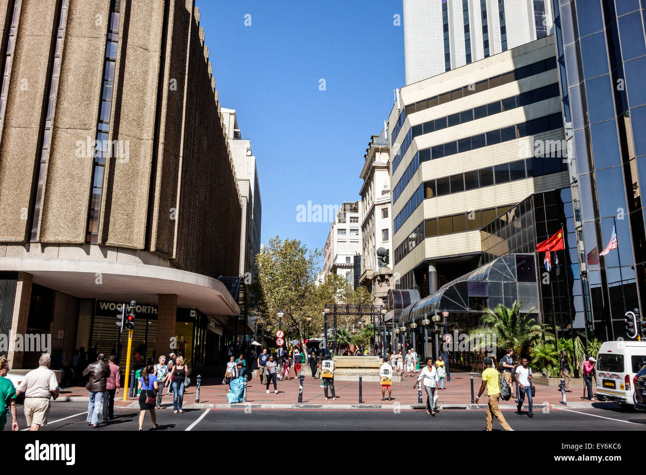 Cape Town South Africa,City Centre,center,Strand Street,St. George's Mall,city skyline,buildings,SAfri150309039 Stock Photo