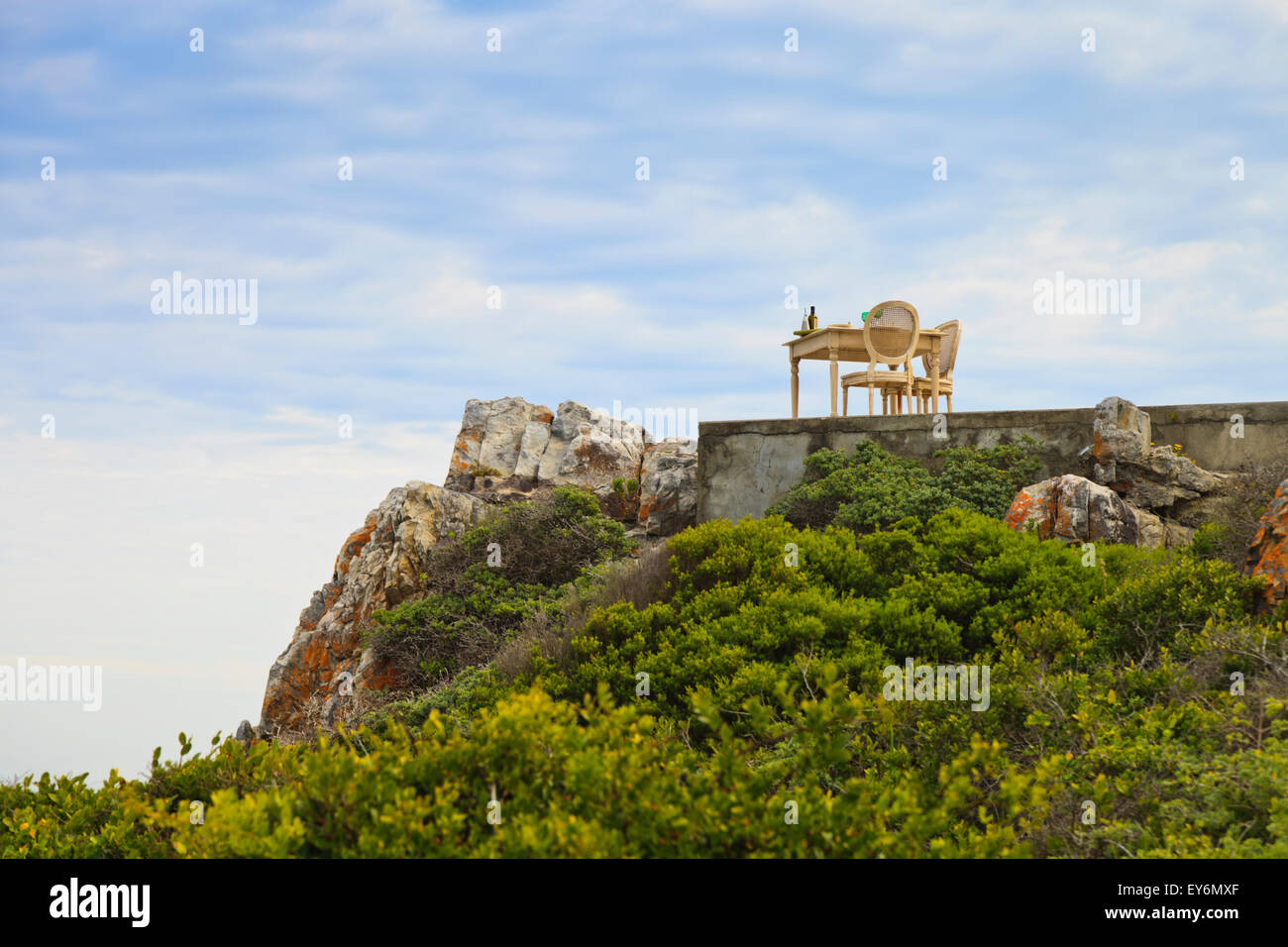 Dining table and chairs set for dinner, South Africa Stock Photo - Alamy