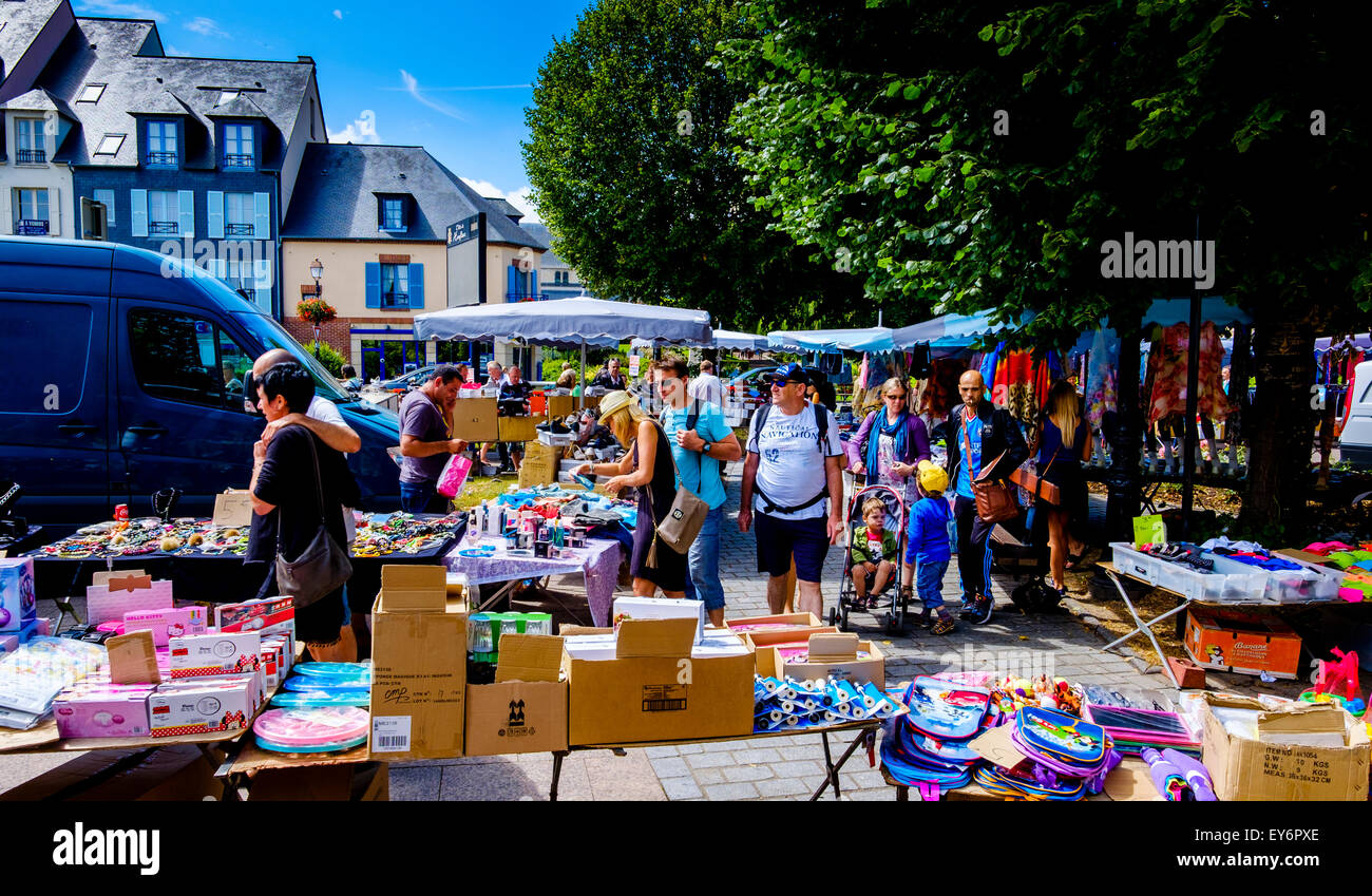Market stalls in Honfleur, Normandy, France Stock Photo Alamy