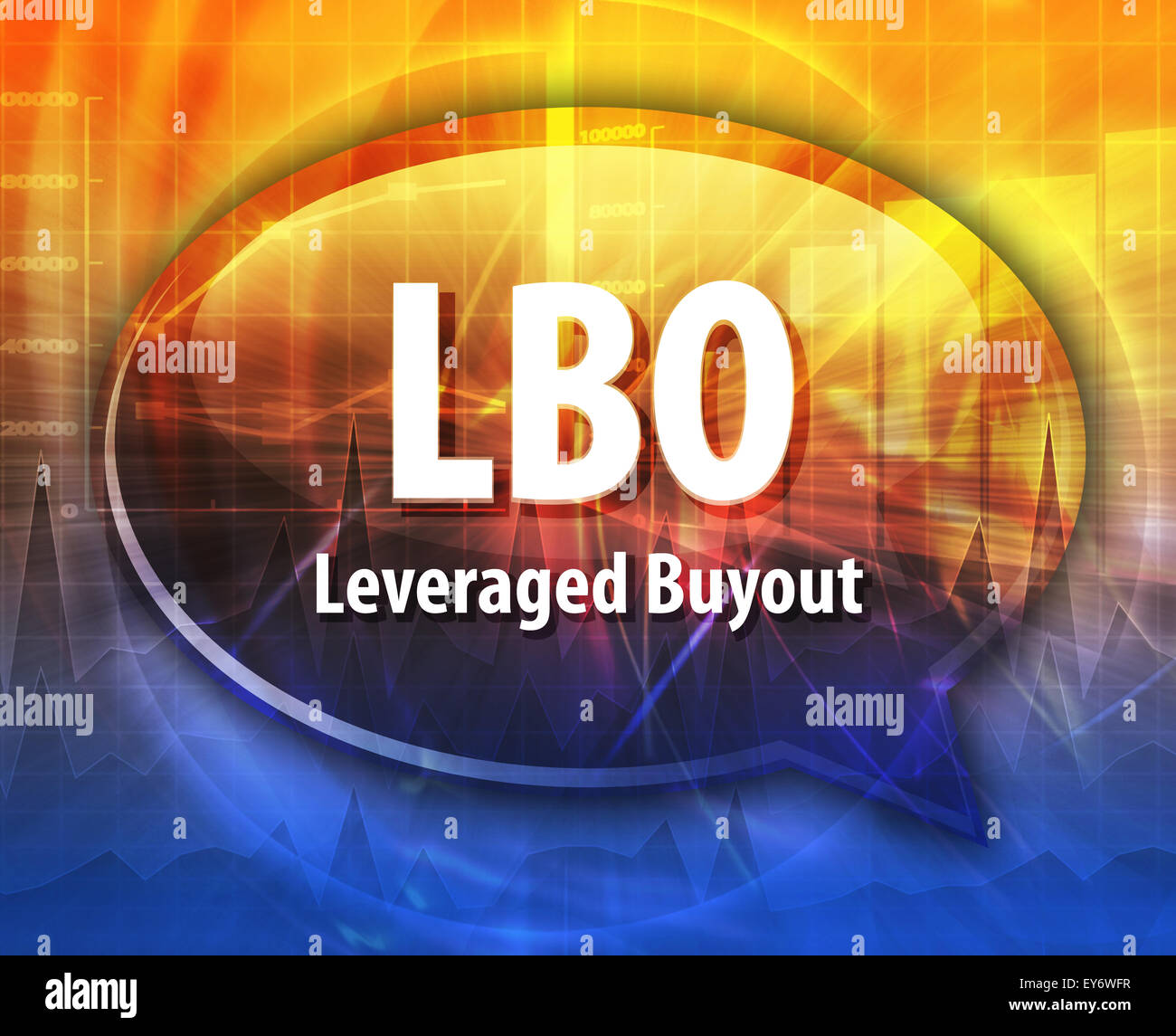 word speech bubble illustration of business acronym term LBO Leveraged Buyout Stock Photo