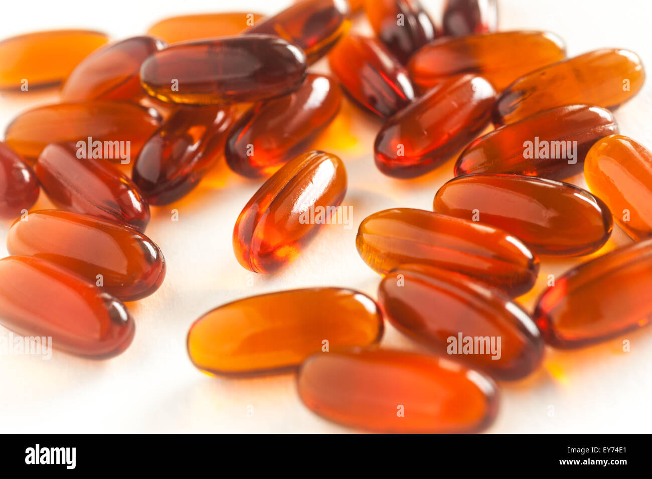 Vitamin in capsule on white background, Vitamin for health Stock Photo