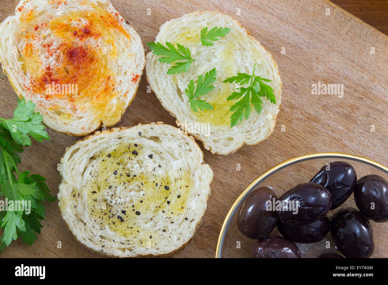 Vegetarian sandwich snack on the table Stock Photo