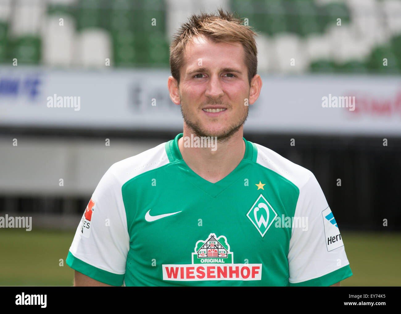 German Soccer Bundesliga 2015/16 - Photocall of Werder Bremen on 10 July 2015 in Bremen, Germany: Izet Hajrovic Stock Photo
