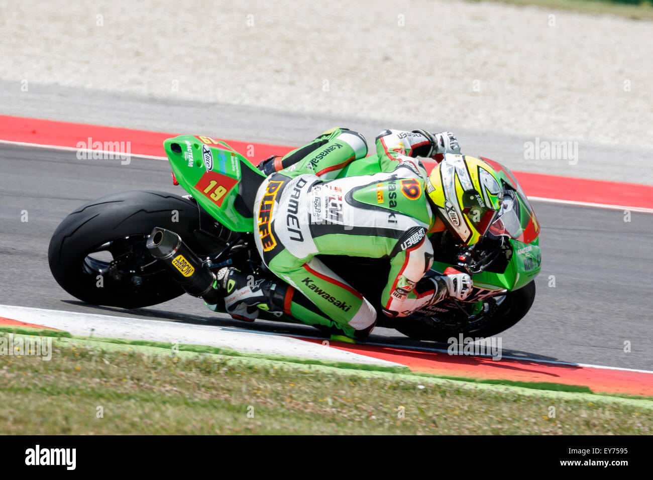 Man 公式写真 Misano Adriatico, Italy - June 20, 2015: Kawasaki ZX-6R of