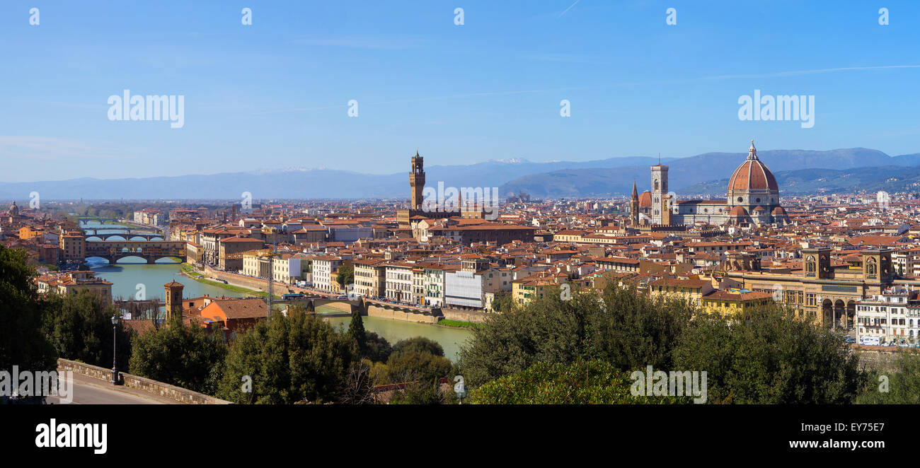 The City of Florence seen from Michelangelo Square Stock Photo