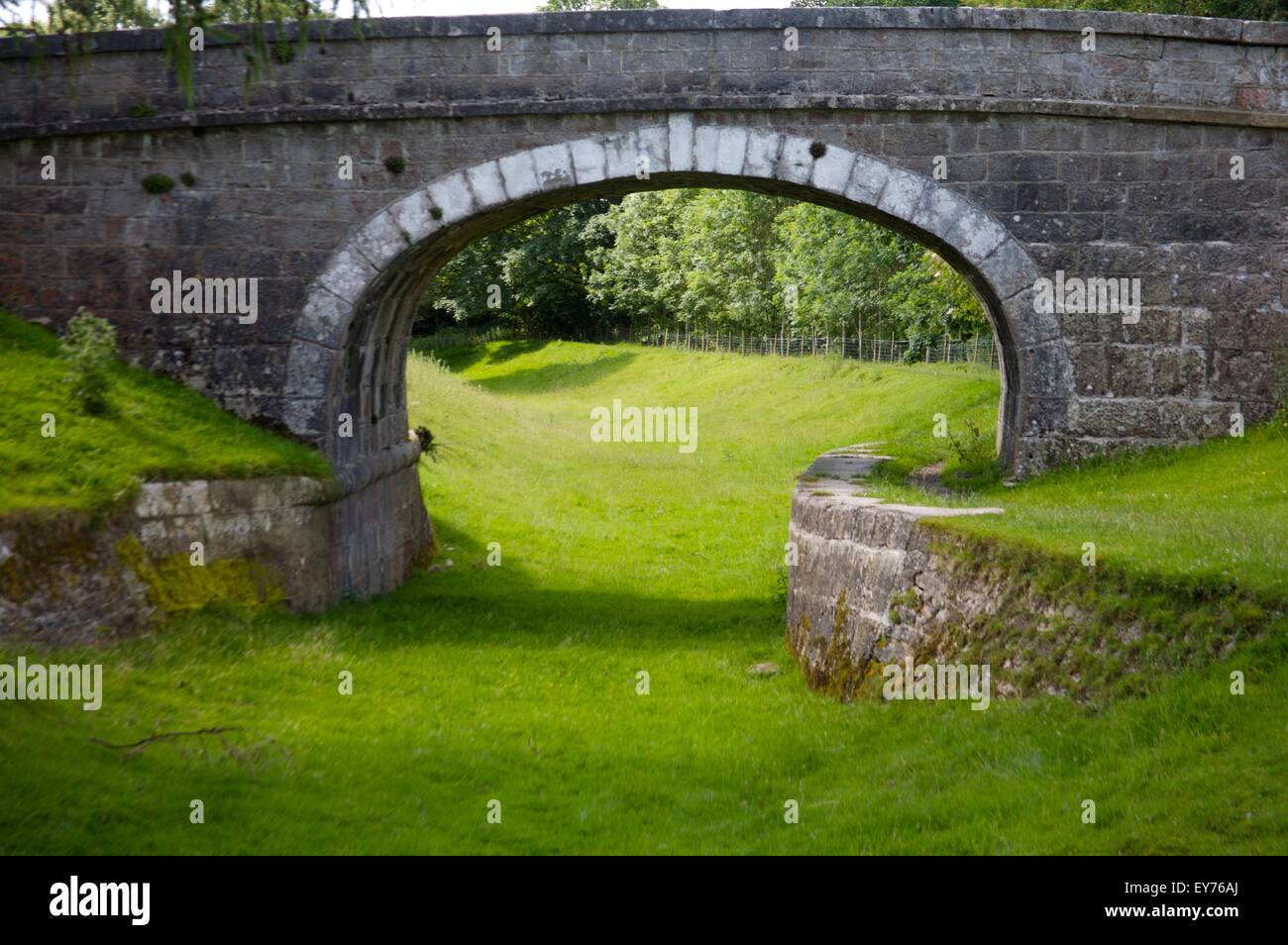 A bridge on the disused section of the Lancaster Canal, Cumbria known as 'the northern reaches' of the canal Stock Photo