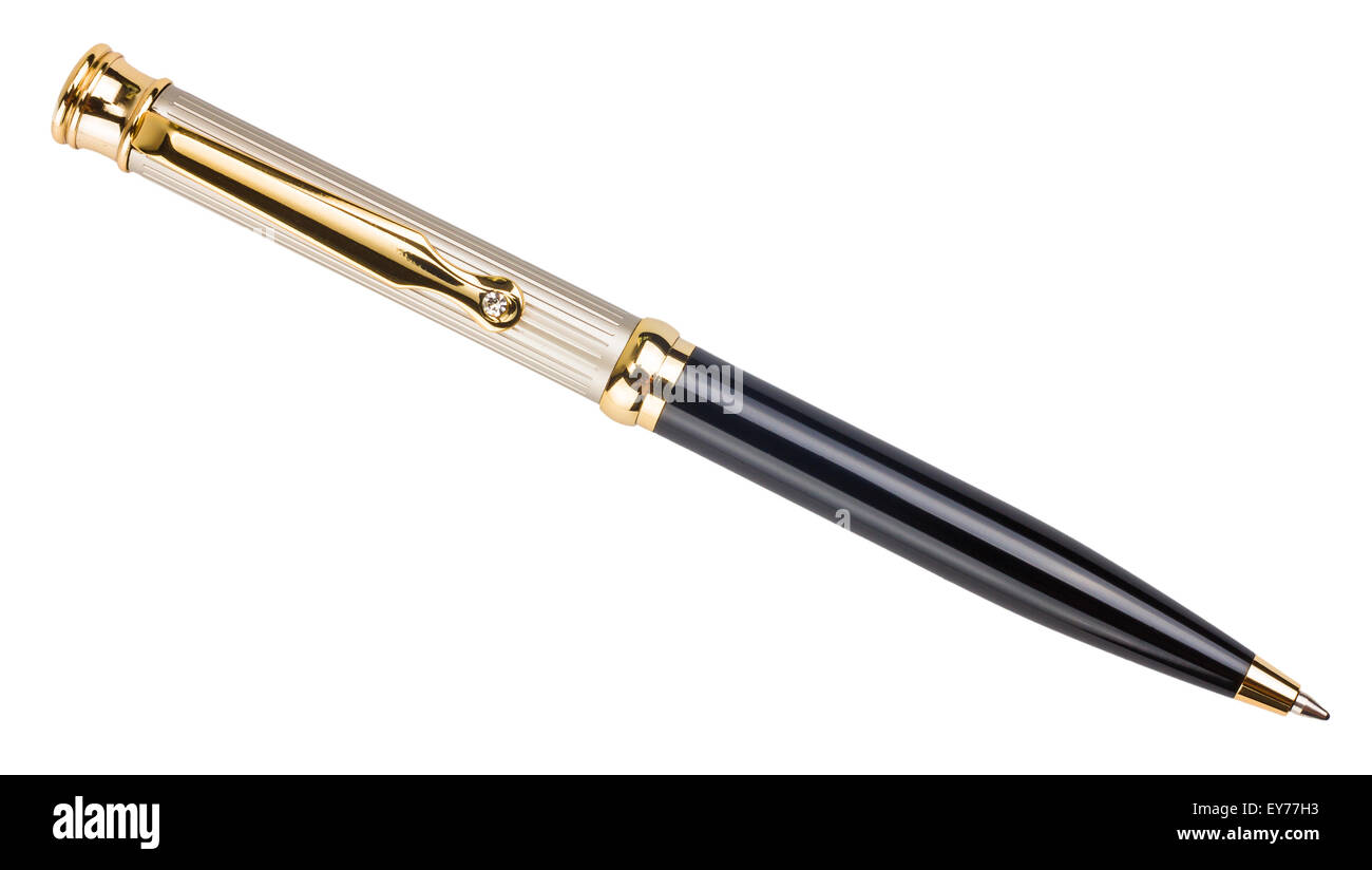 the Golden pen isolated on white background Stock Photo Alamy