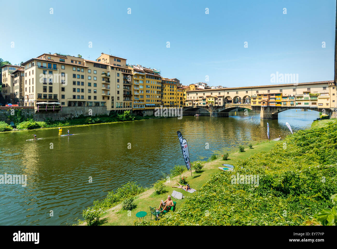 Ponte Vecchio and the river Arno. Florence, Italy. Stock Photo