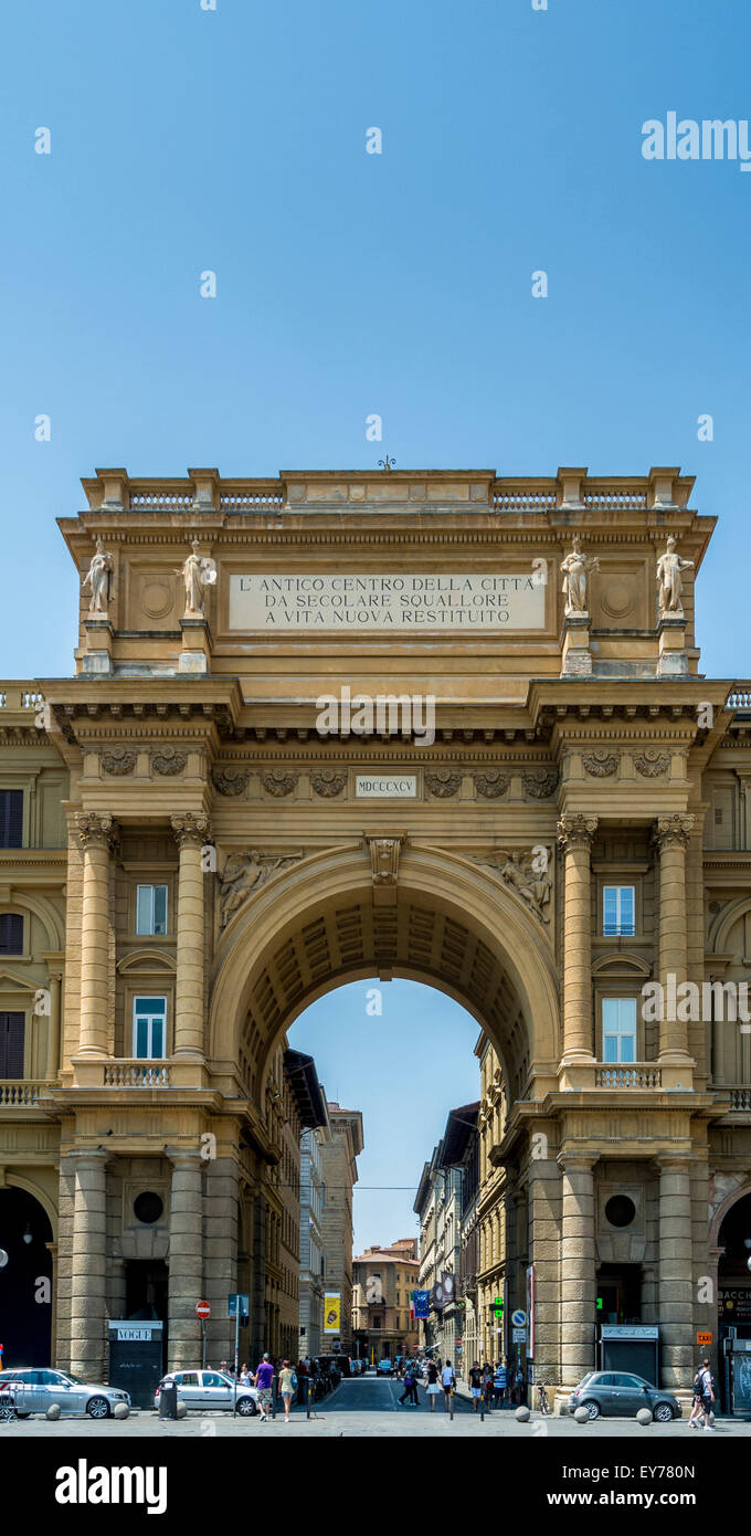 Piazzo della Repubblica, Florence, Italy. Stock Photo