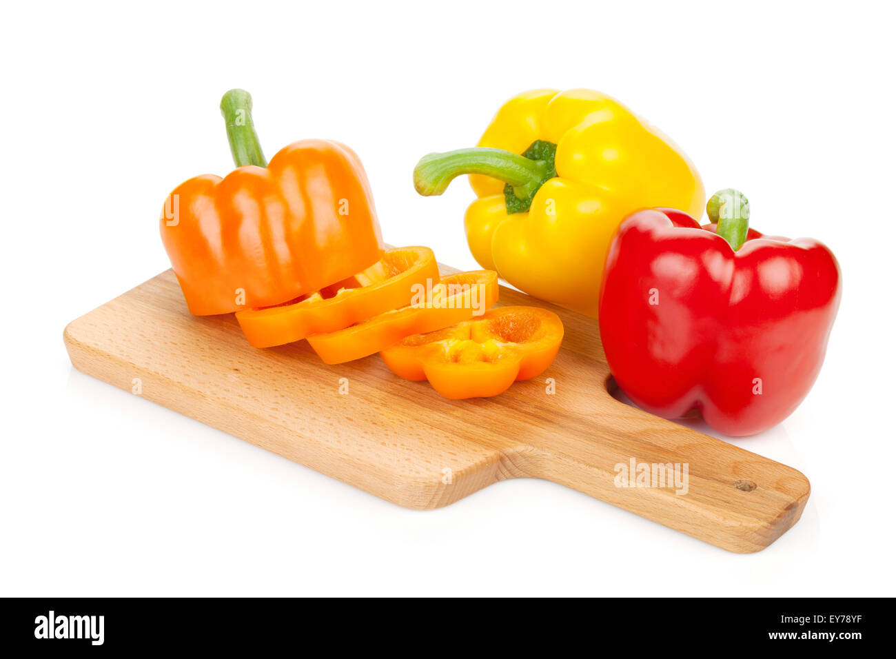 Colorful bell peppers. Isolated on white background Stock Photo - Alamy