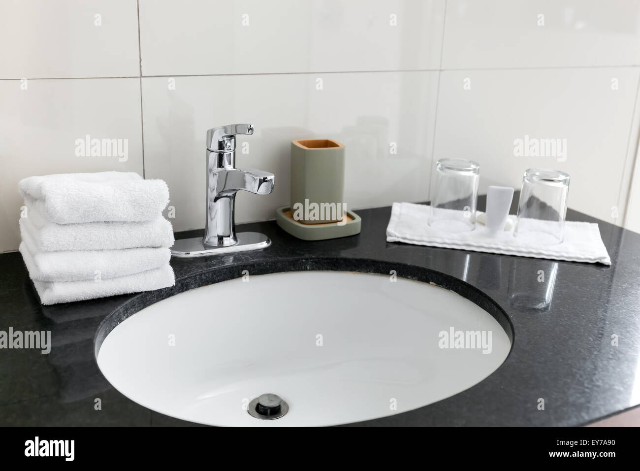Bathroom sink at restroom resort interior Stock Photo Alamy