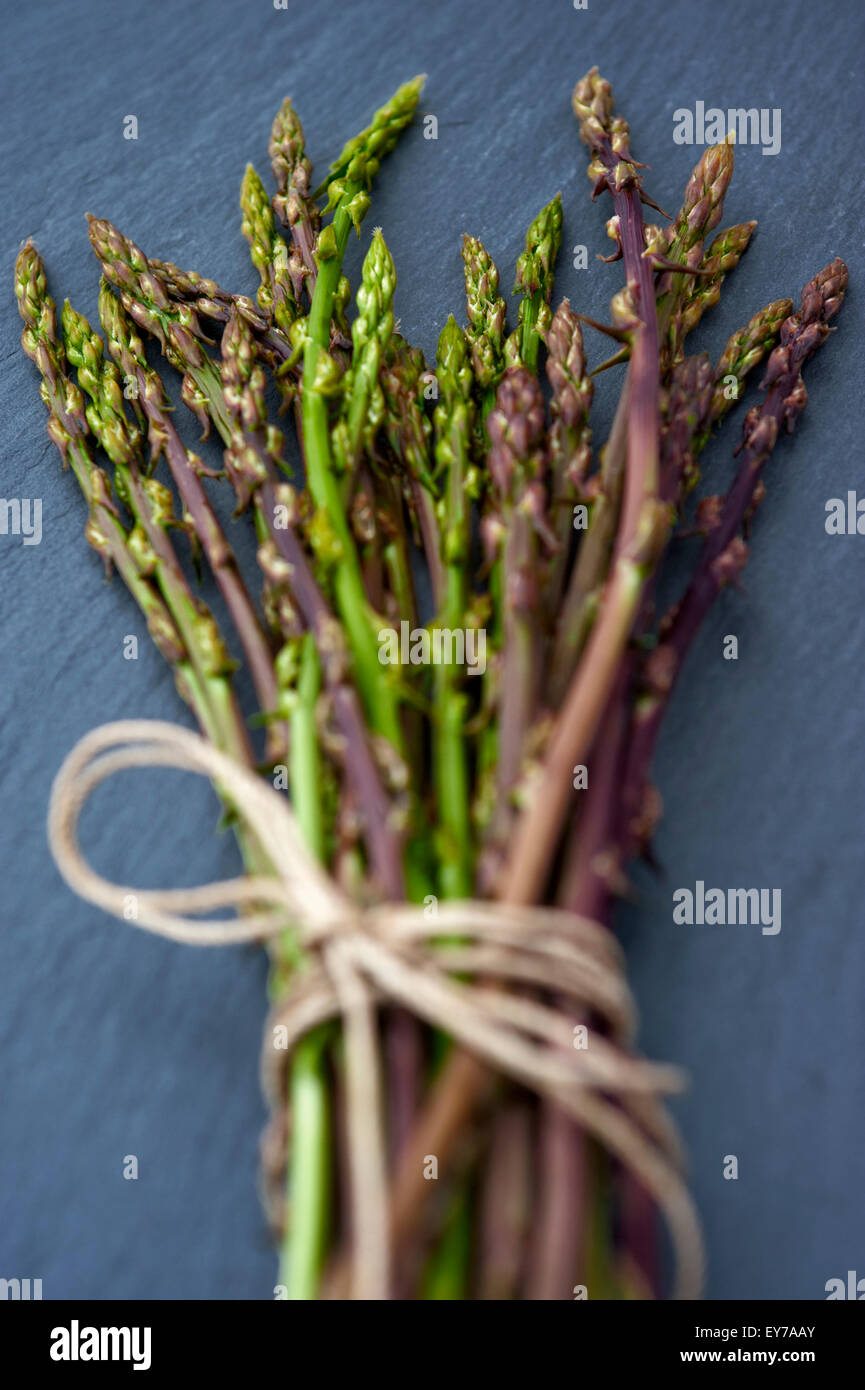Bunch of wild asparagus (selective focus) Stock Photo