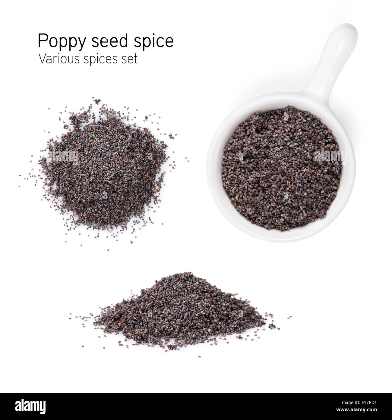 Poppy seed spice. Isolated on white background Stock Photo Alamy