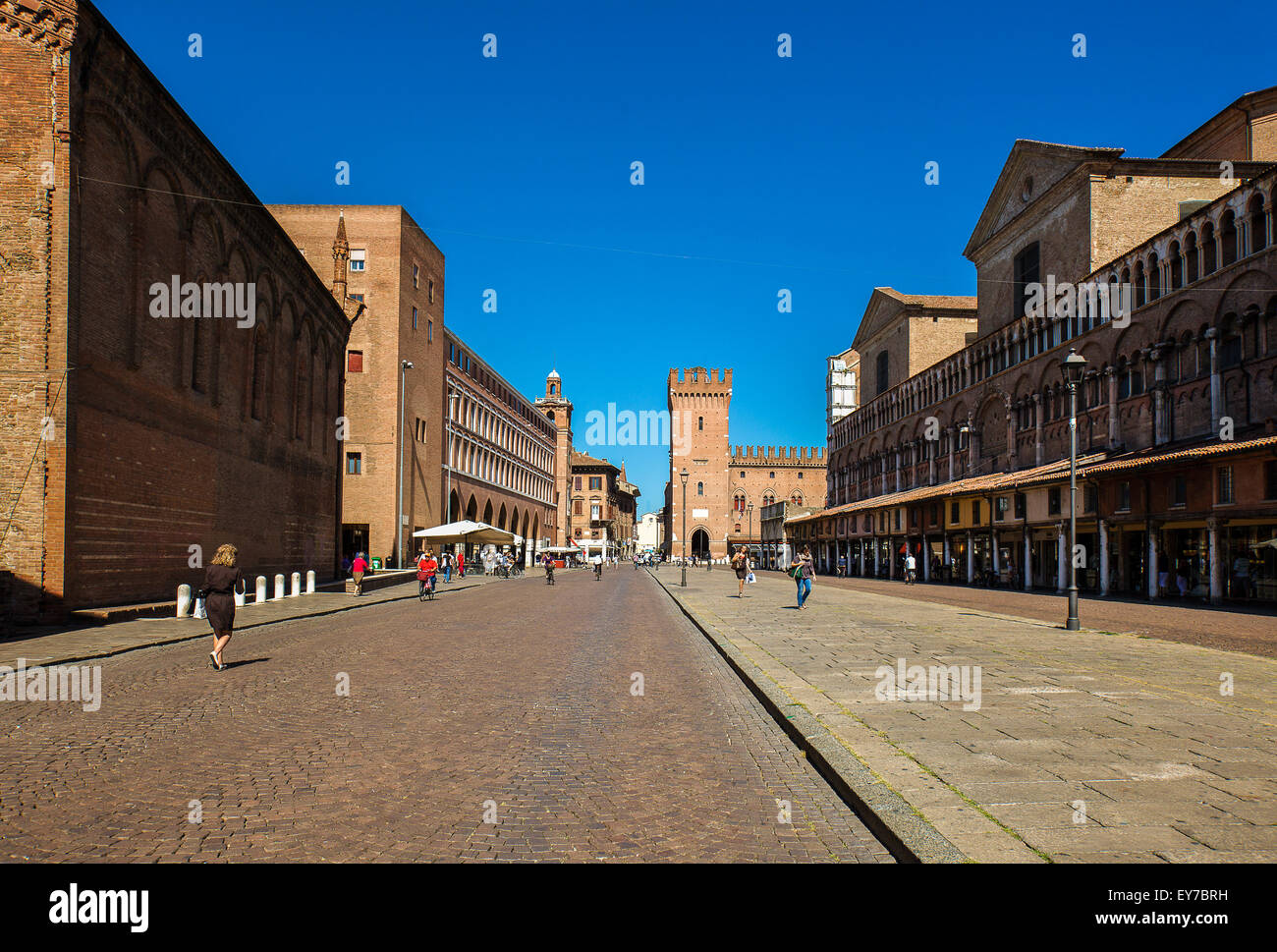 Italy, Ferrara, Trieste e Trento square Stock Photo
