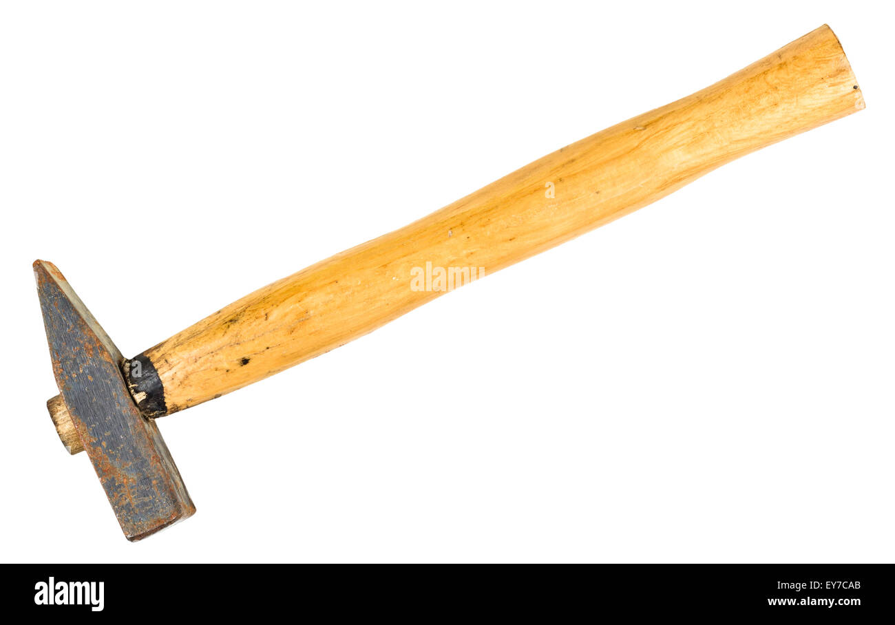 the Old hammer isolated on white background Stock Photo