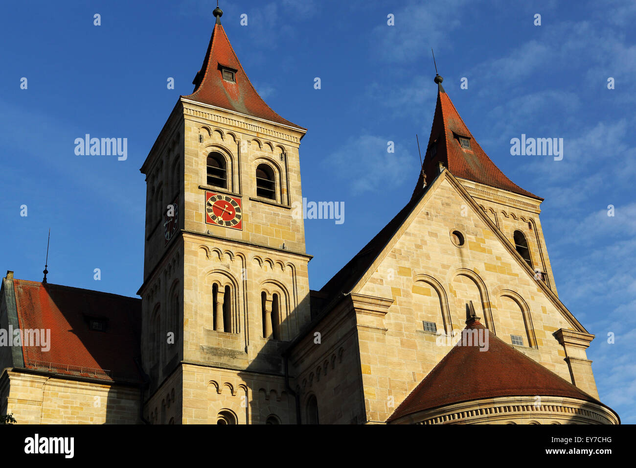 St Vitus's Basilica of Ellwangen Abbey in Ellwangen an der Jagst, Germany. Stock Photo