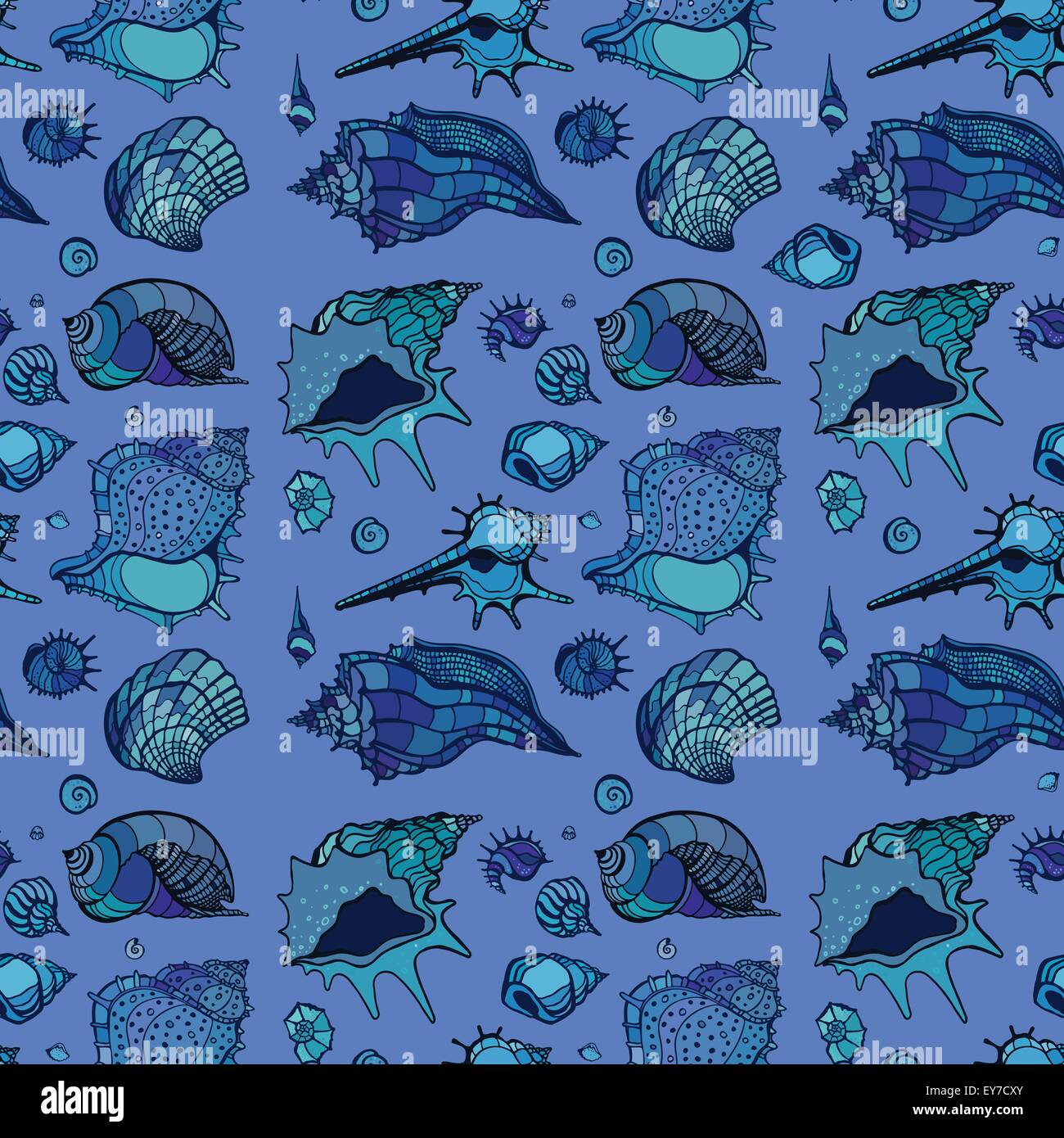 Seamless pattern of Sea shells Stock Vector Image & Art - Alamy