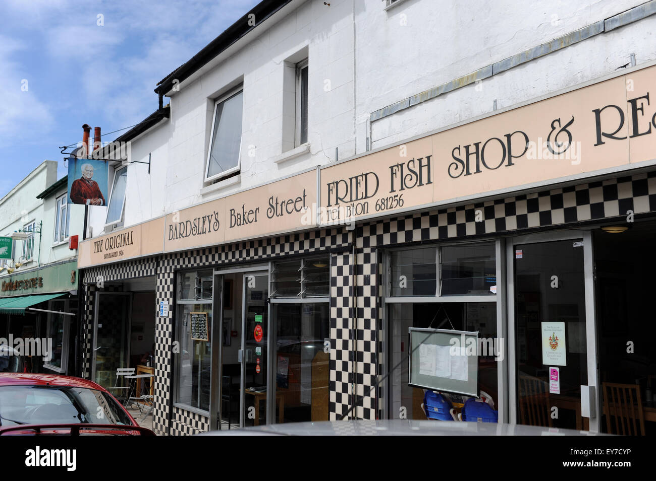 The famous Bardsley's Fried Fish Shop and restaurant in Baker Street Brighton Stock Photo