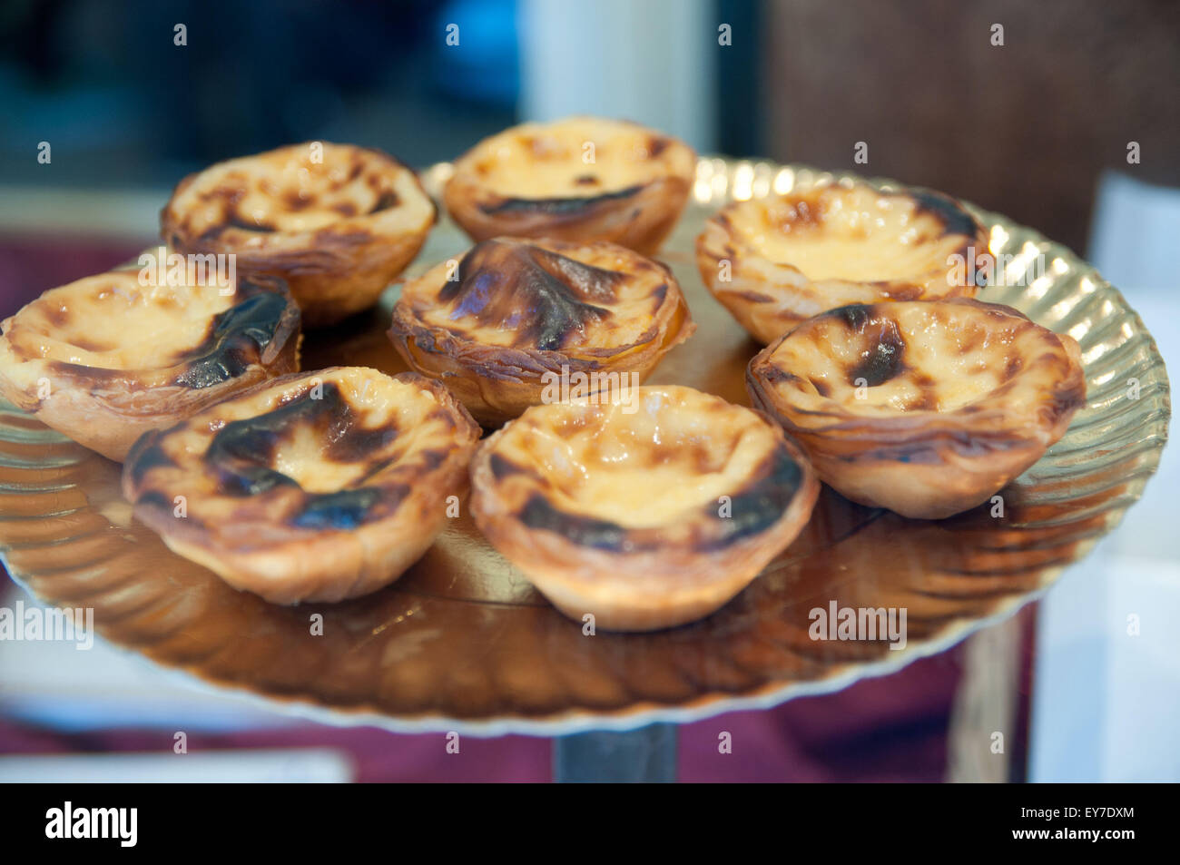 Lisbon's famous pastéis de nata (custard tart), as served by Antiga