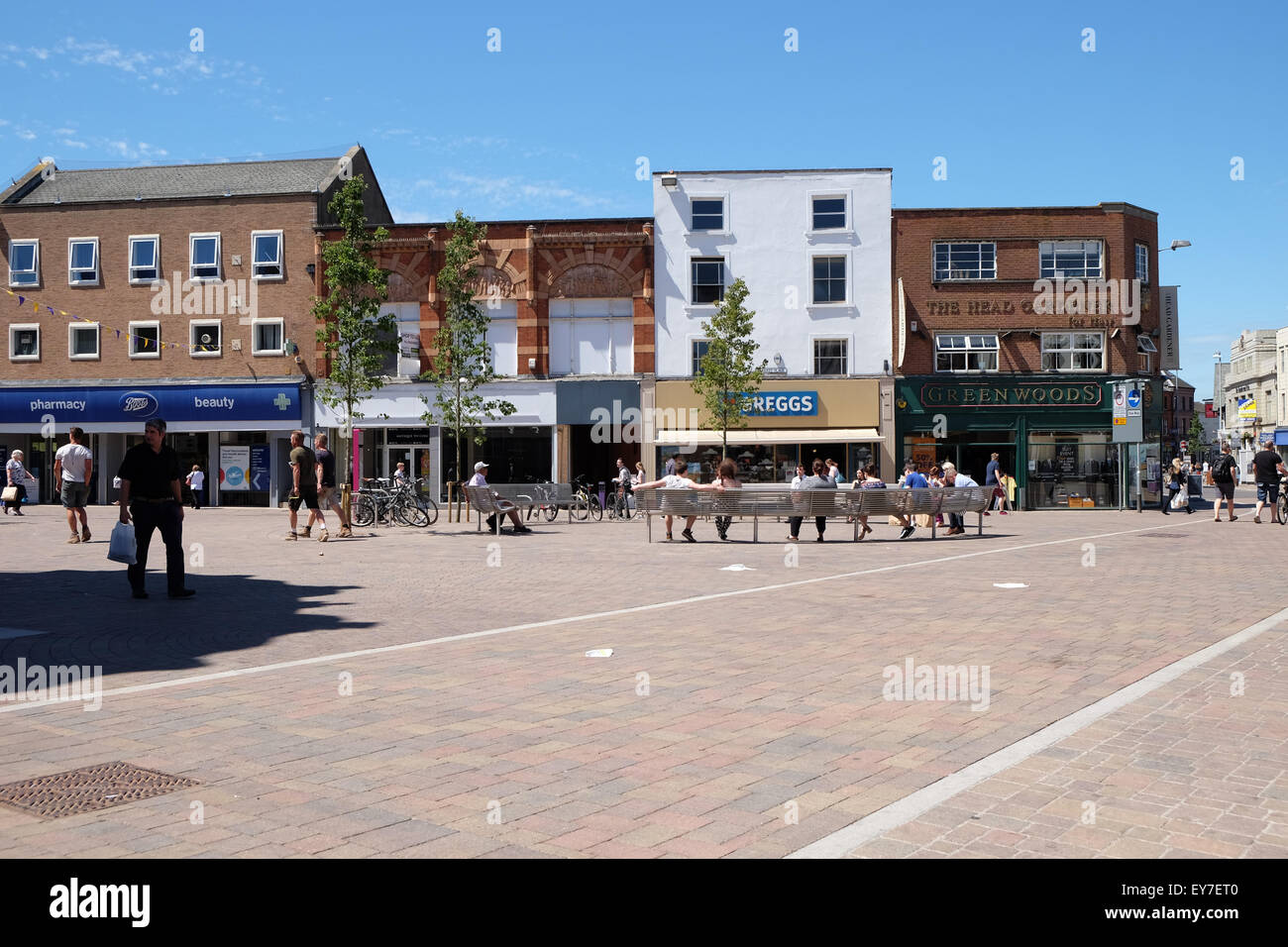 loughborough high street looking towards the town centre Stock Photo
