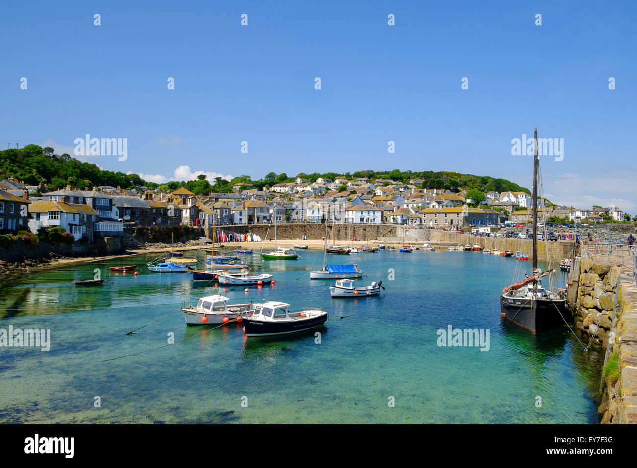 Mousehole Cornwall, old fishing village and harbour, West Cornwall, England, UK Stock Photo