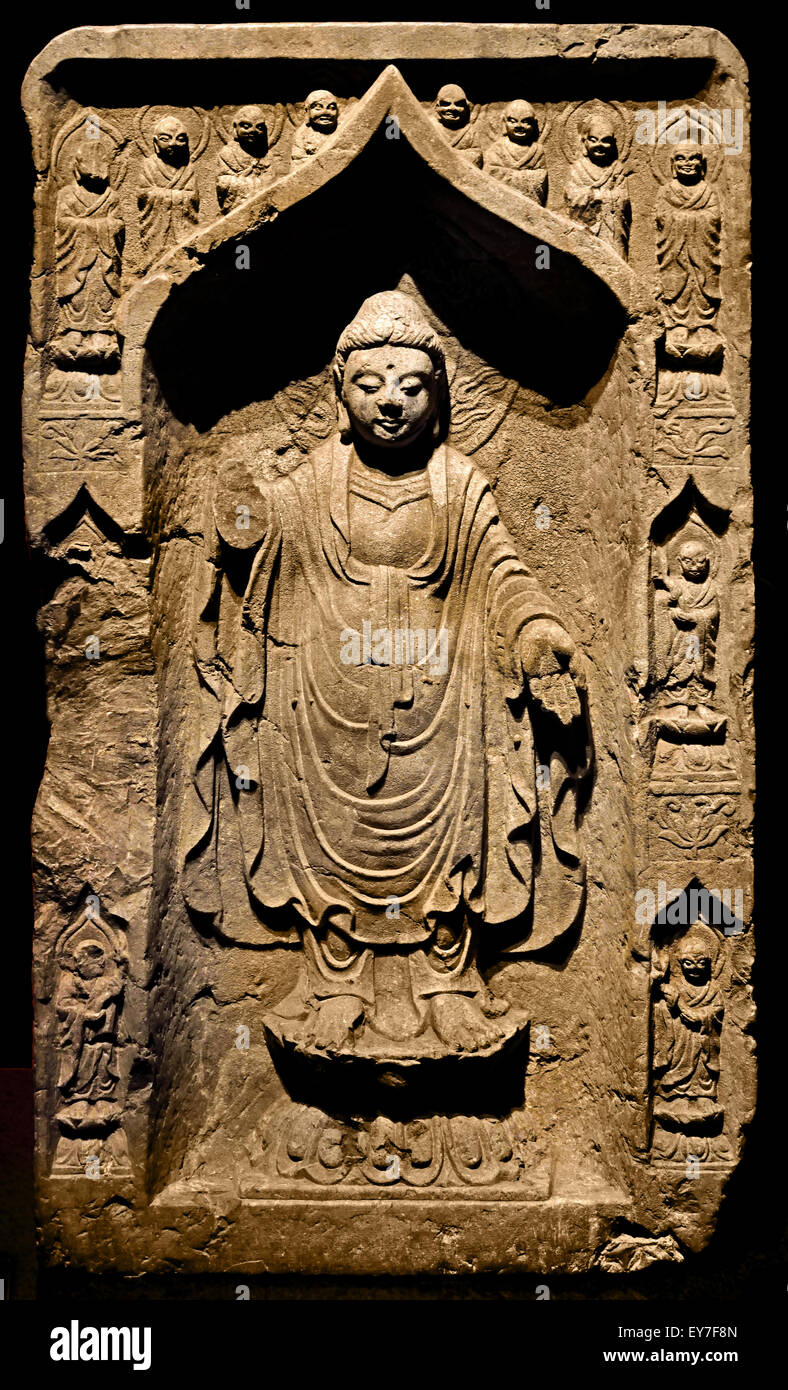 Tathagata Buddha, Northern Zhou (559 AD) Shanghai Museum of ancient Chinese art China Stock Photo