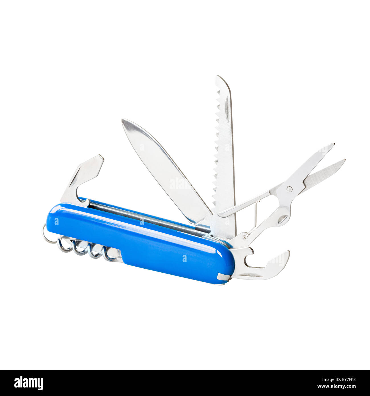 Blue swiss knife Stock Photo