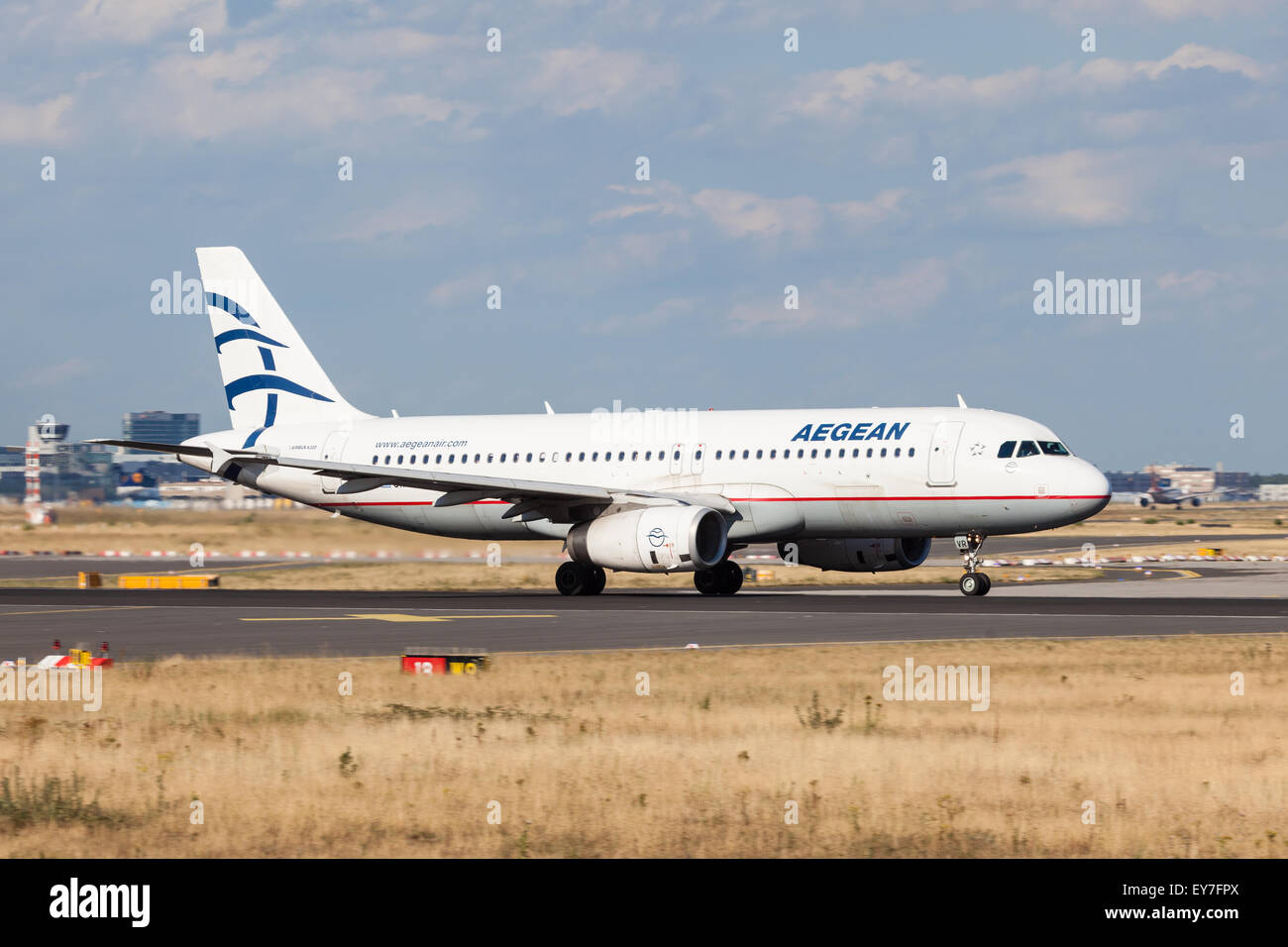 Aegean Airlines Airbus A320 starting from the Frankfurt International Airport Stock Photo