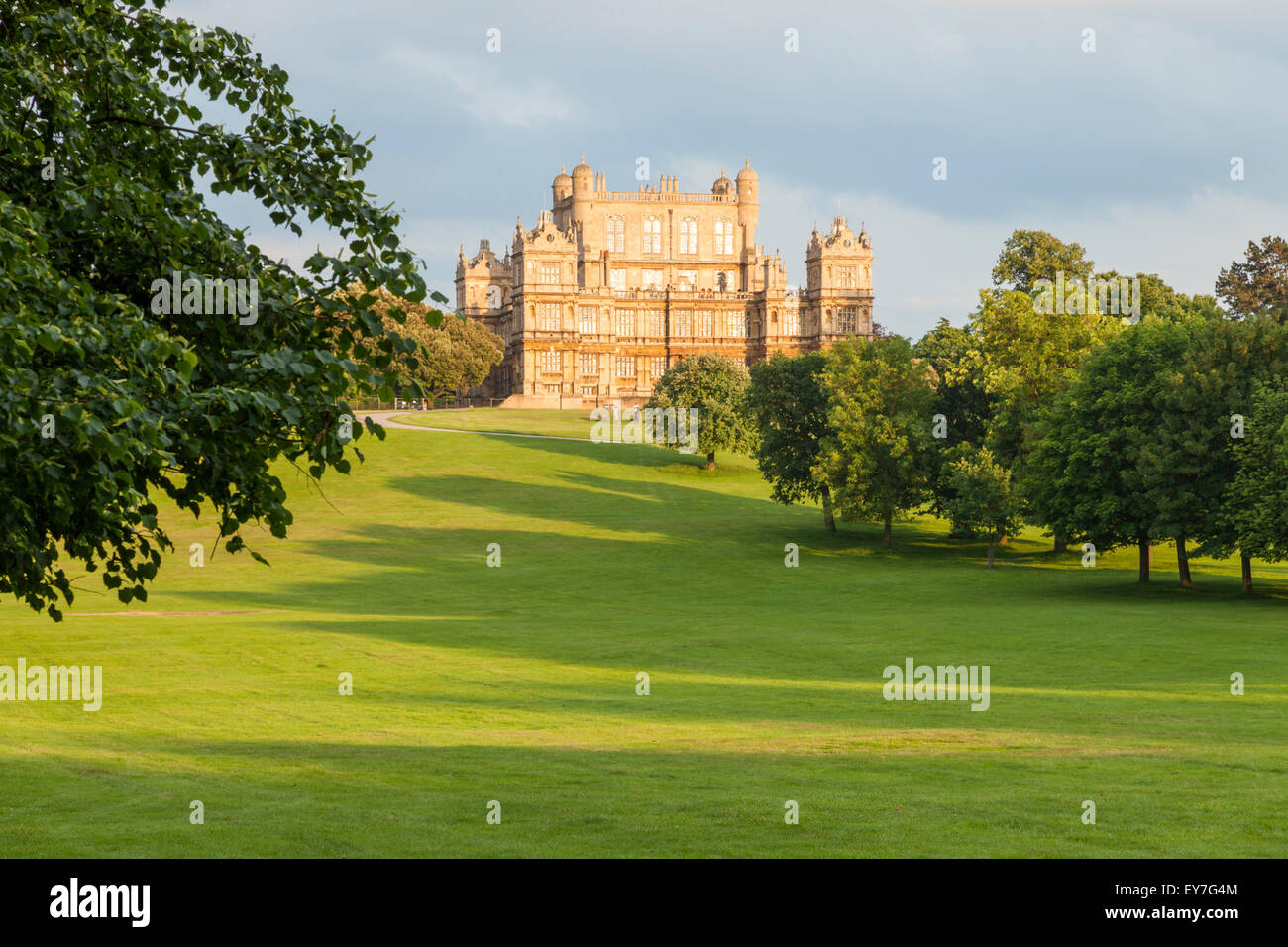 Wollaton Hall standing on a hill within Wollaton Park in Wollaton, Nottingham, England, UK Stock Photo