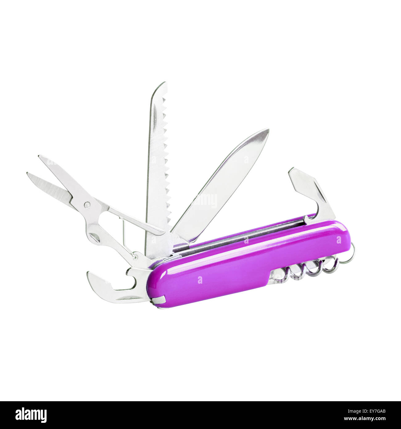 Violet swiss knife Stock Photo