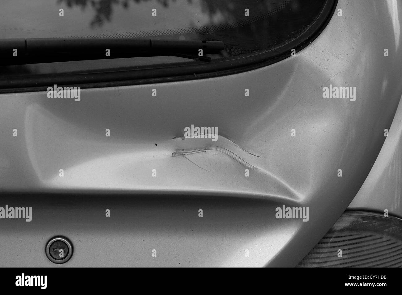Damaged Lancia Y car Stock Photo