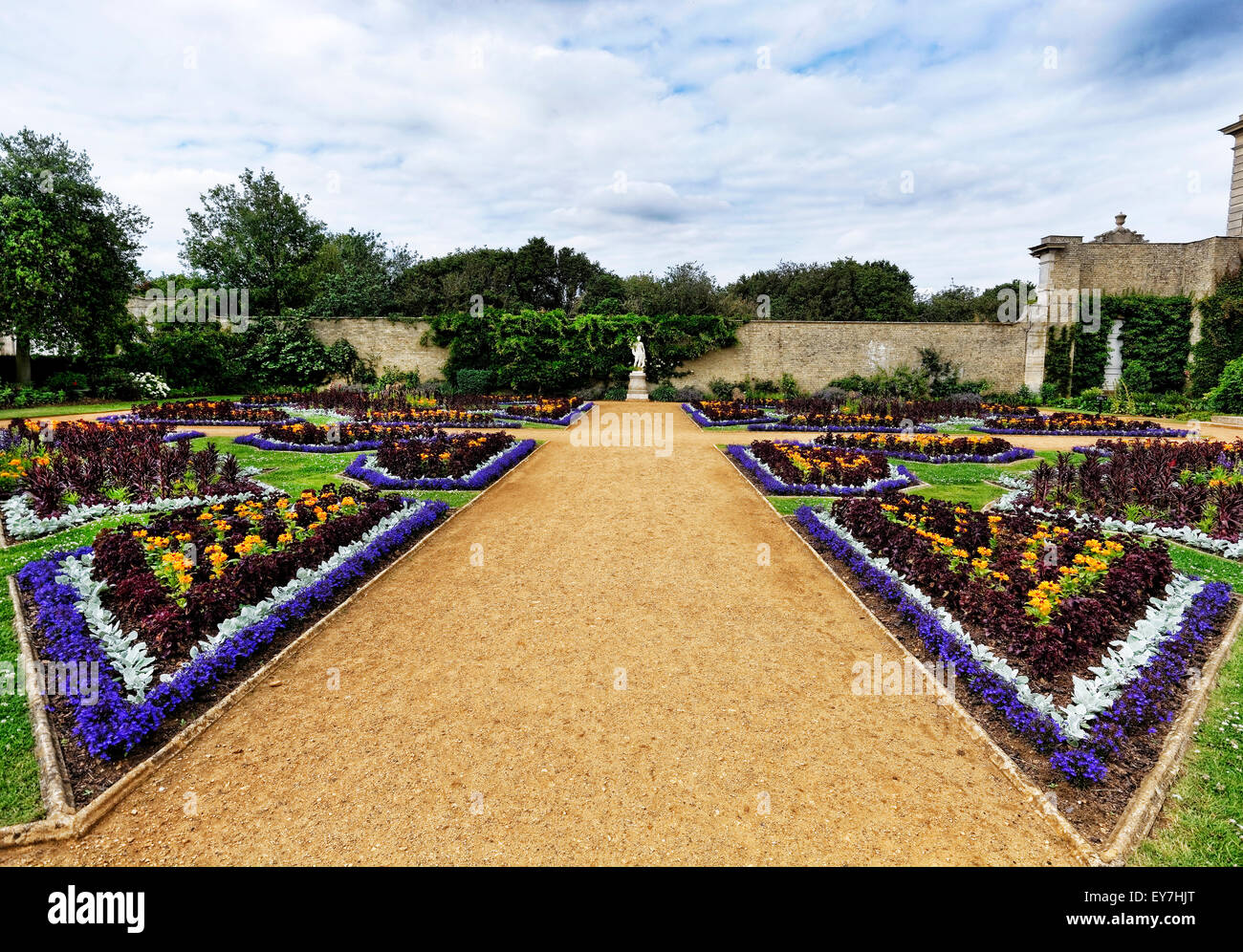 Wrest Park is a country estate located near Silsoe, Bedfordshire, England. It comprises Wrest Park, a Grade I listed house Stock Photo