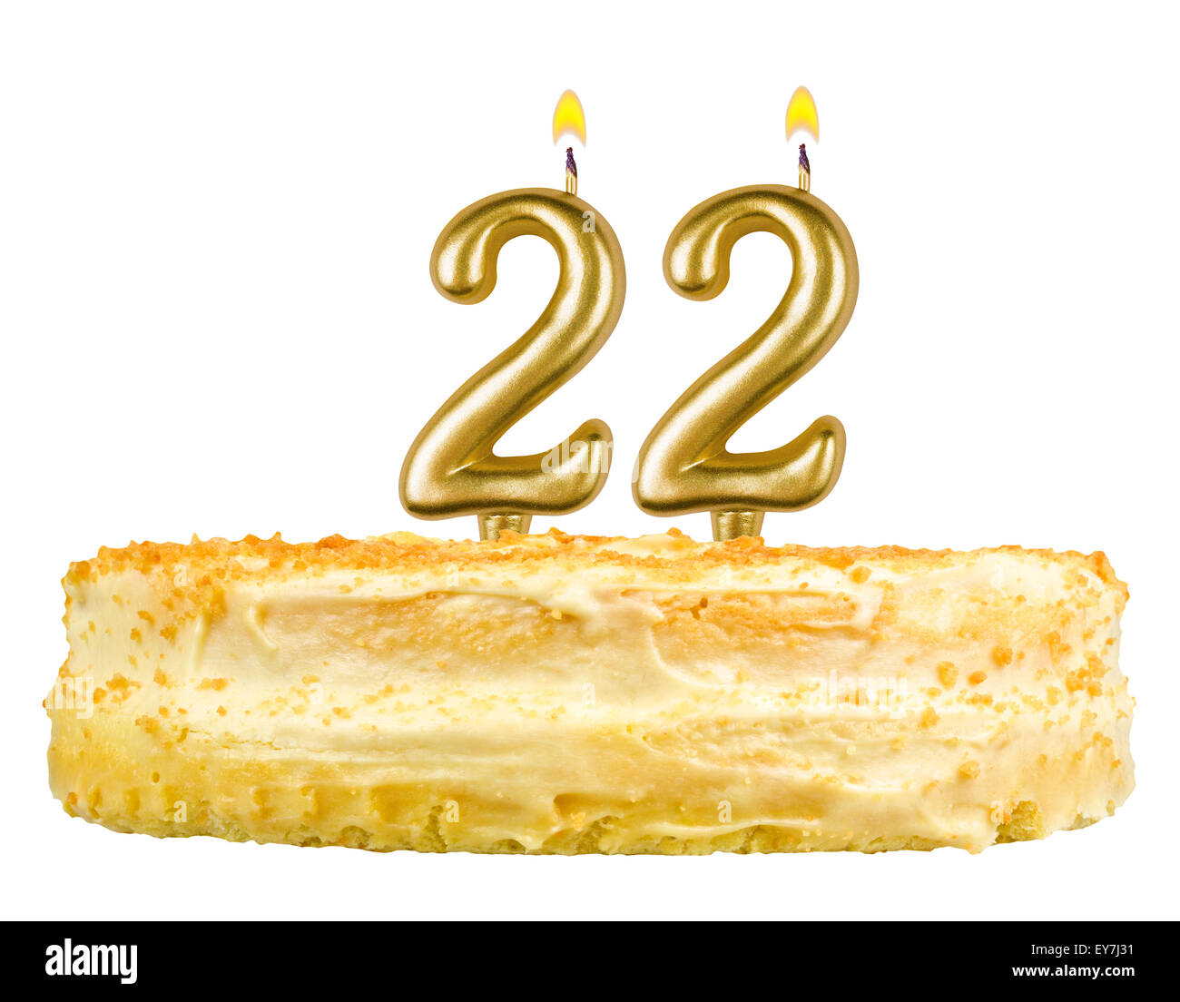 Birthday cake candles number 22 hi-res stock photography and