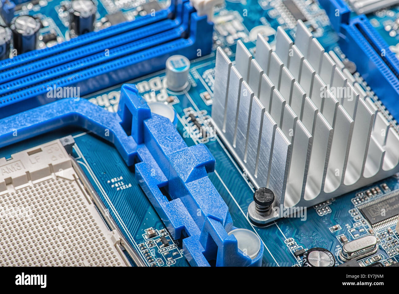 Close up of a chipset heatsink on motherboard Stock Photo - Alamy