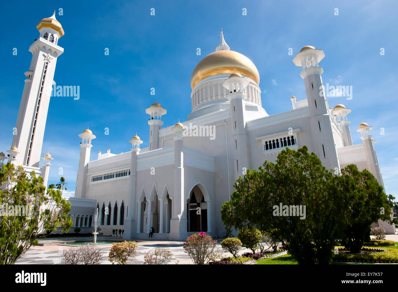 Sultan Omar Ali Saifuddin Mosque - Bandar Seri Begawan - Brunei Stock Photo