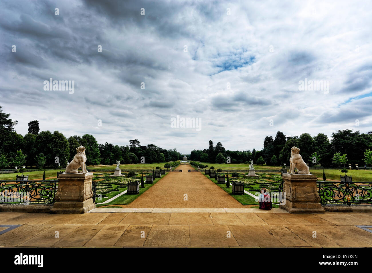 Wrest Park is a country estate located near Silsoe, Bedfordshire, England. It comprises Wrest Park, a Grade I listed house Stock Photo