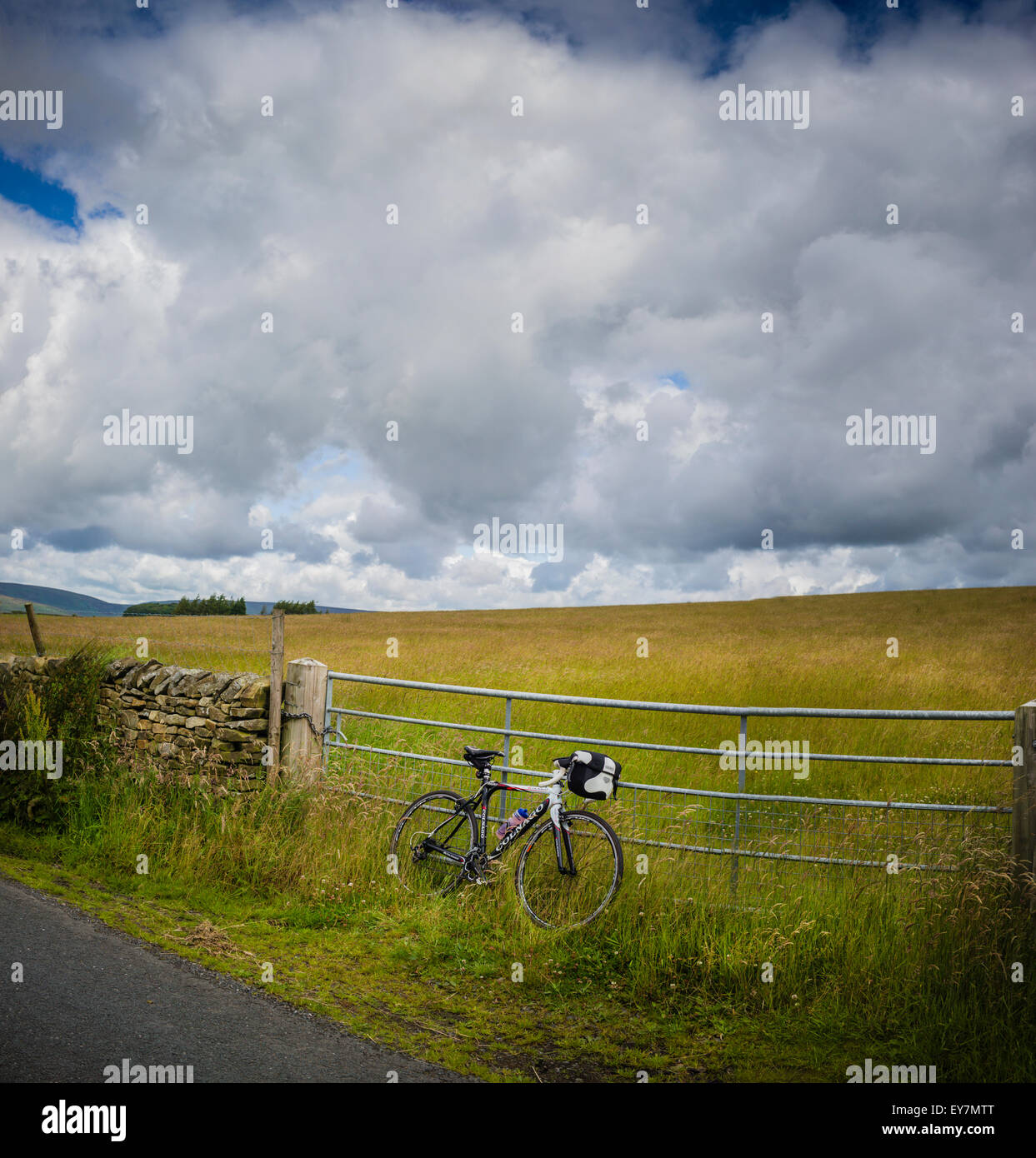 Summer cycling in rural Lancashire, north west England. Stock Photo