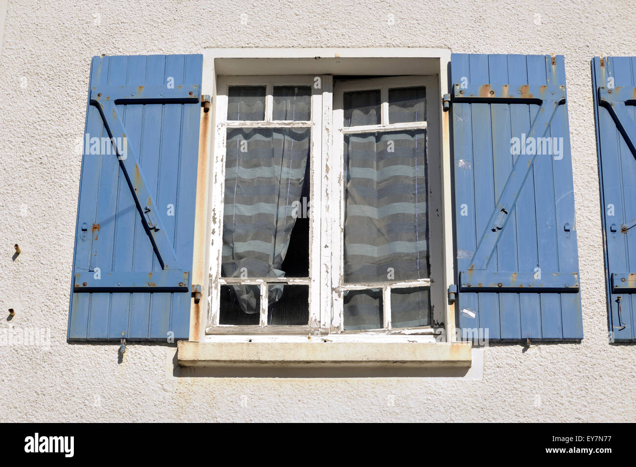 France, Brittany (Bretagne), Morbihan, Carnac, breton window close up Stock Photo