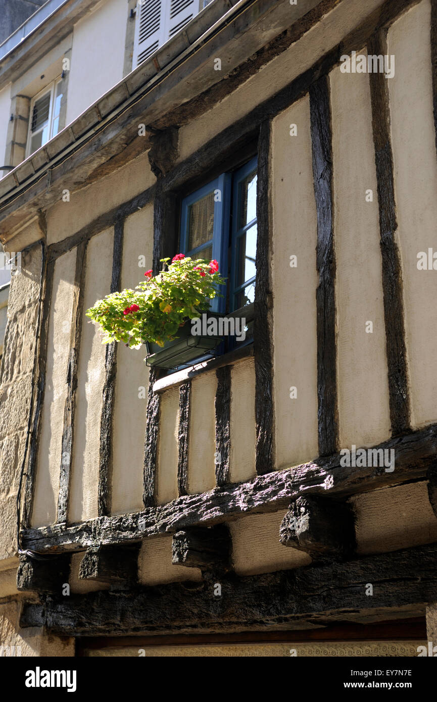 France, Brittany (Bretagne), Finistère, Quimper, half-timbered house Stock Photo