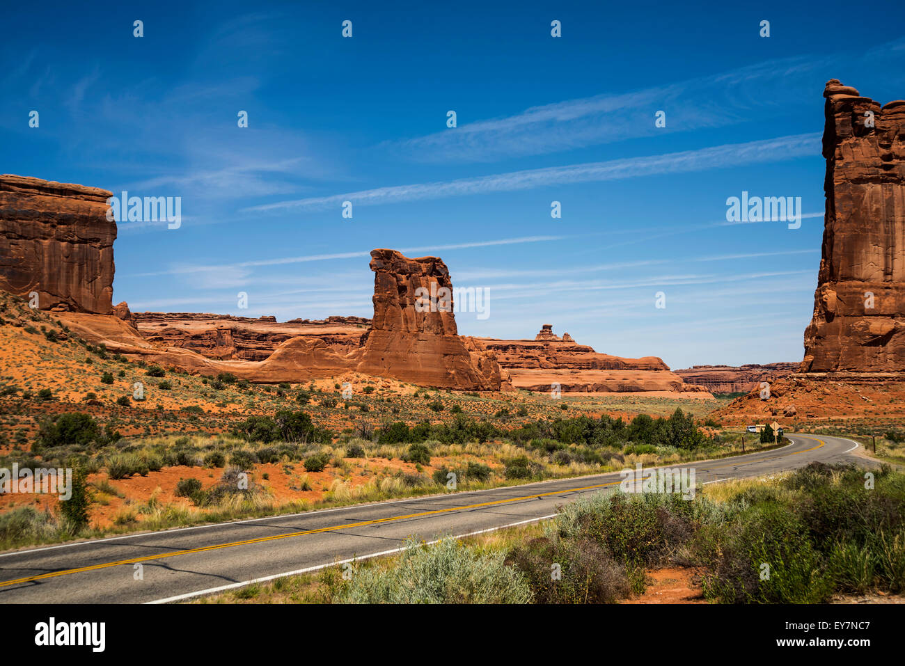 A panoramic view of Tower of Babel, Arches National Park, Utah, USA