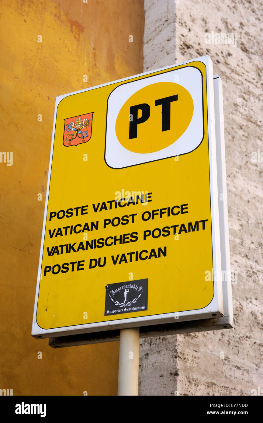 Italy, Rome, Vatican post office sign Stock Photo