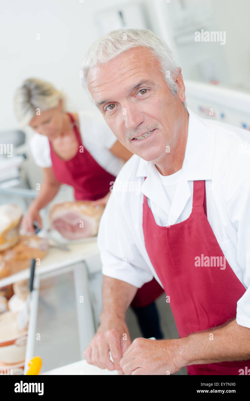Male butcher female customer hi-res stock photography and images - Alamy
