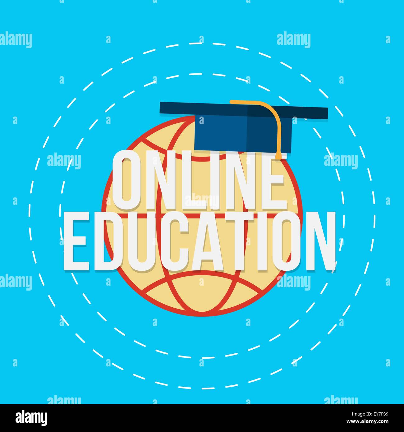 Flat vector illustration for e-learning and online education Stock ...