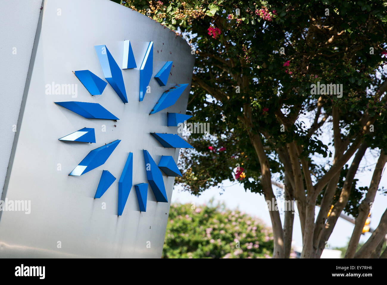 A logo sign outside of the headquarters of Genworth Financial in Richmond, Virginia on July 19, 2015. Stock Photo
