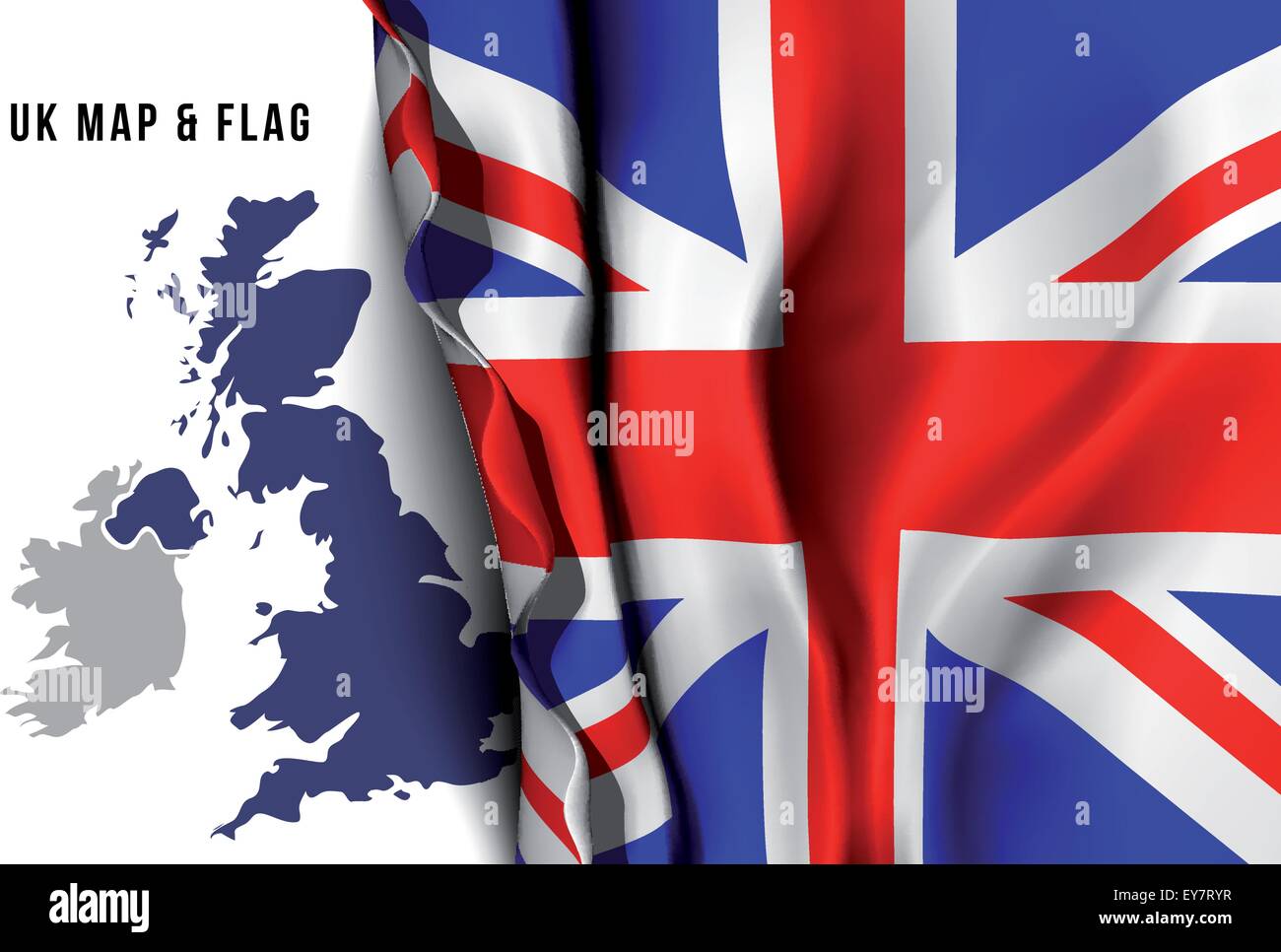 United Kingdom map and flag Stock Vector