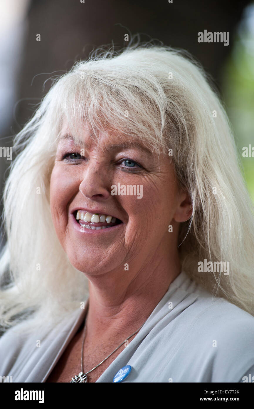 British radio broadcaster and journalist, Lesley Riddoch, appearing at the Edinburgh International Book Festival. Stock Photo