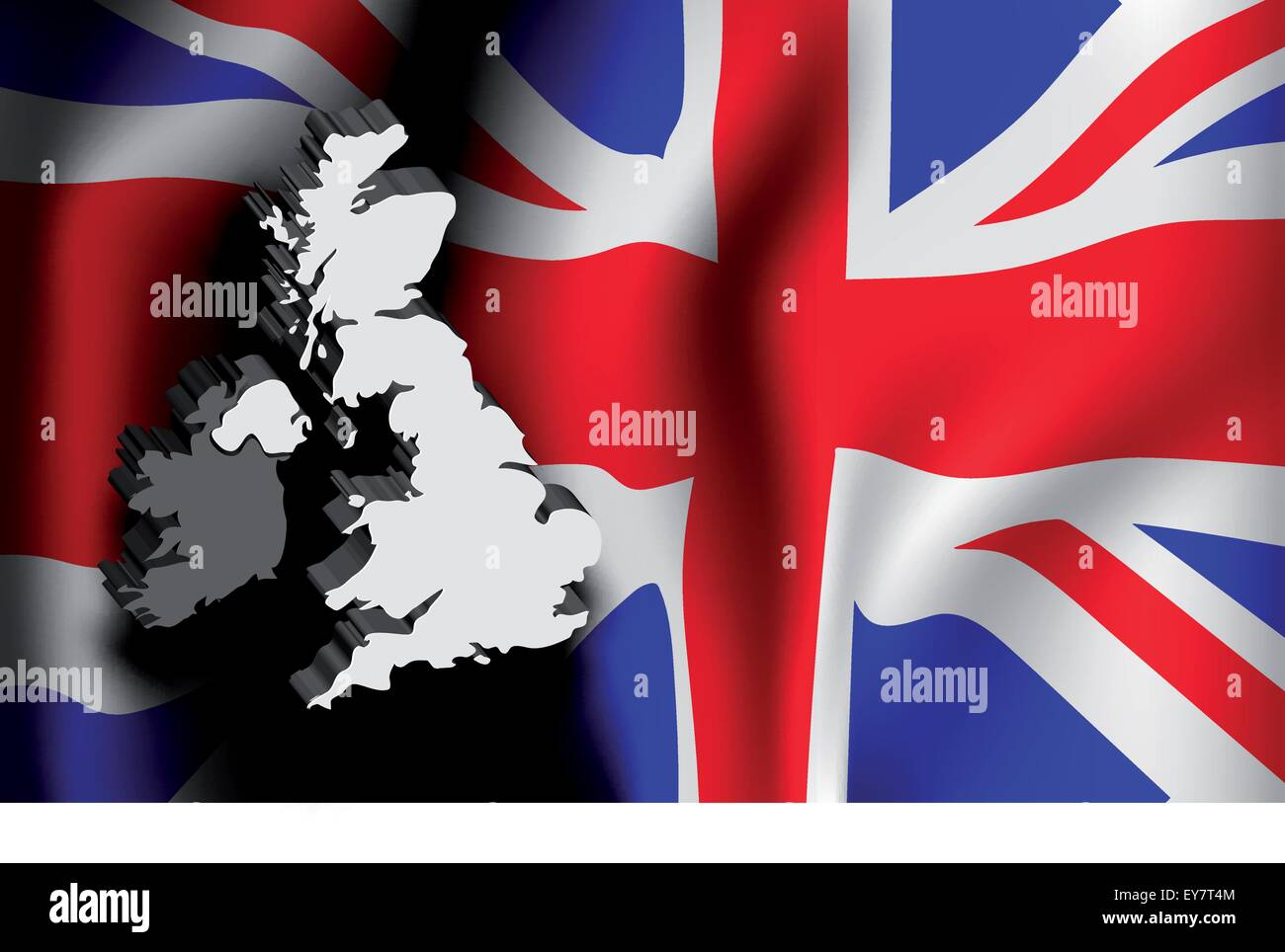 United Kingdom map and flag Stock Vector