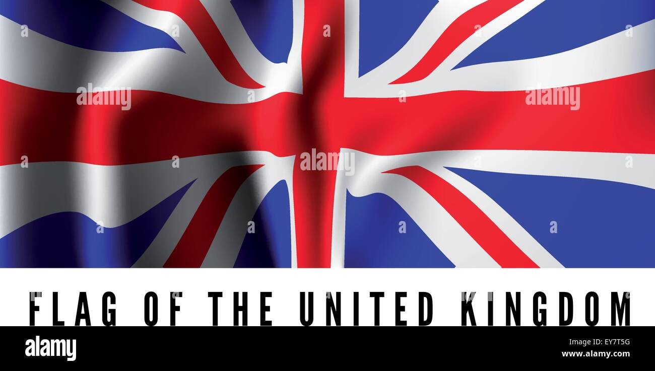 Waving flag of Uk - United Kingdom Stock Vector