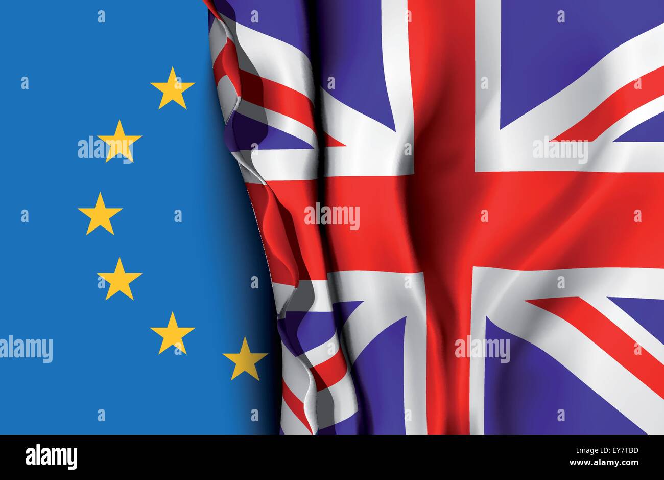 EU and UK flag Stock Vector