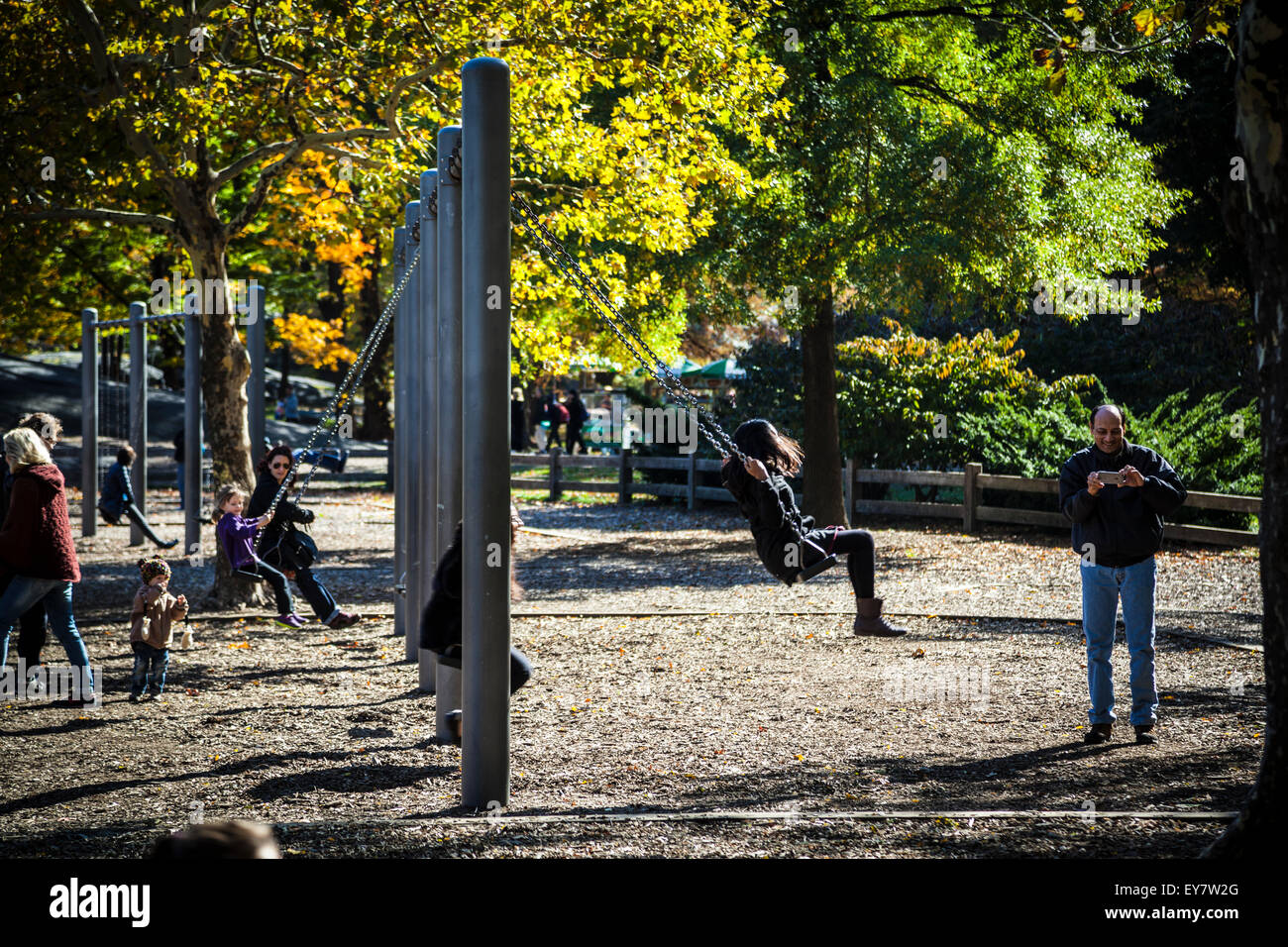 Central Park Playground Stock Photo Alamy